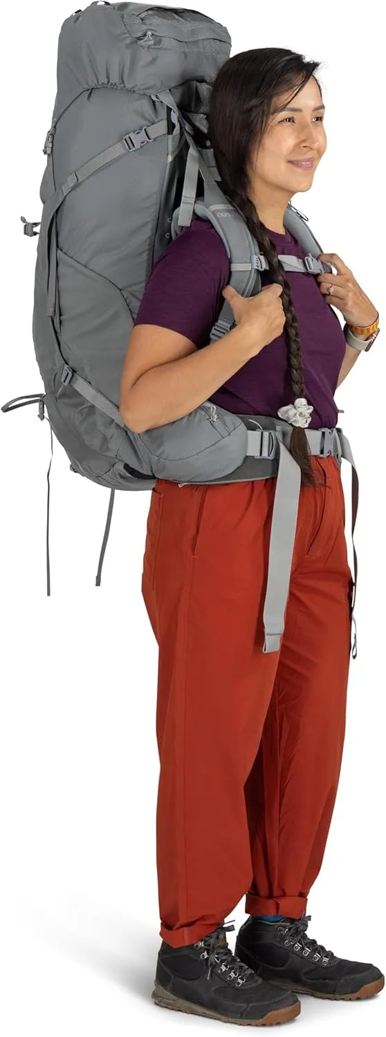 Osprey Ariel 65L Women's Backpacking Backpack, Medium Gray, WXS/S
