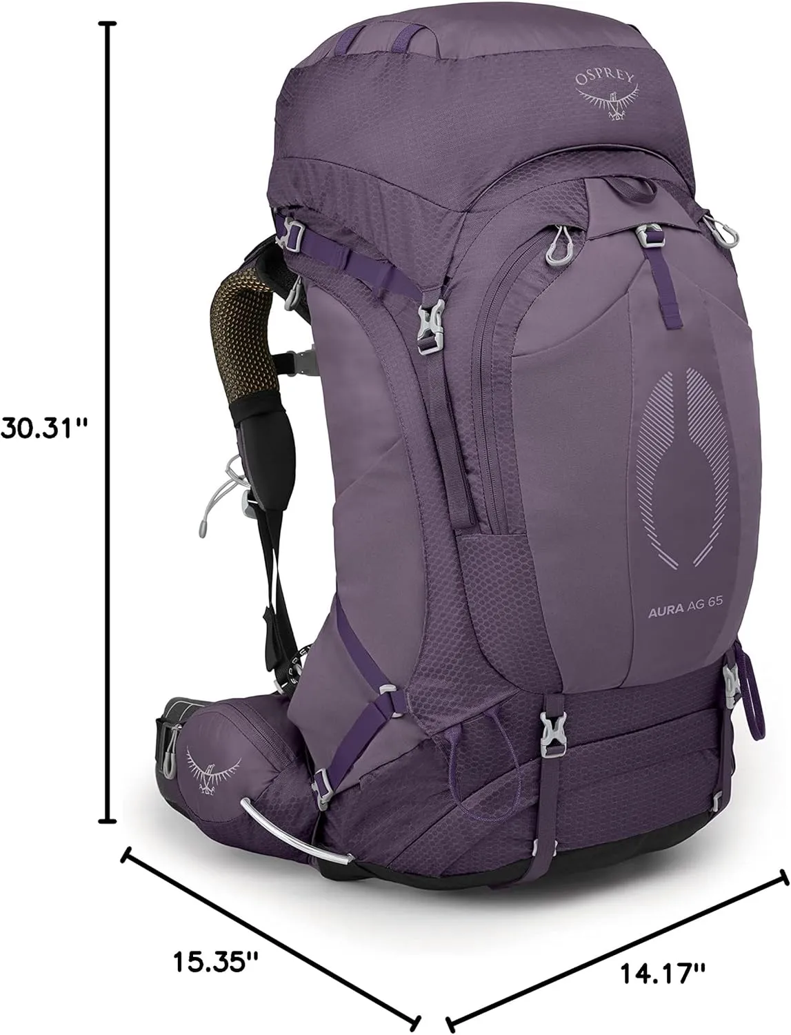 Osprey Aura AG 65L Women's Backpacking Backpack, Enchantment Purple, WXS/S