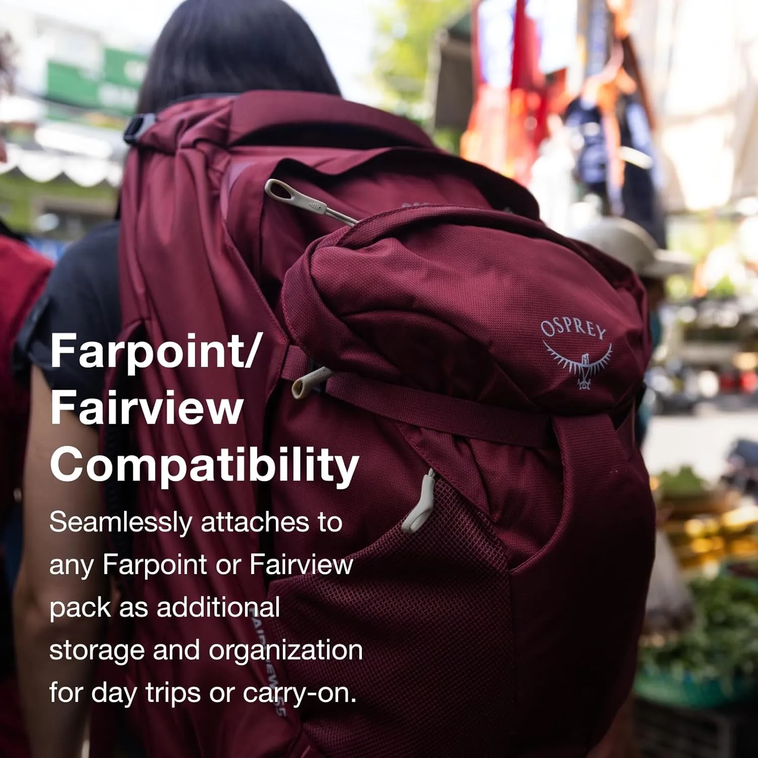 Osprey Farpoint Fairview Unisex Travel Daypack, Zircon Red