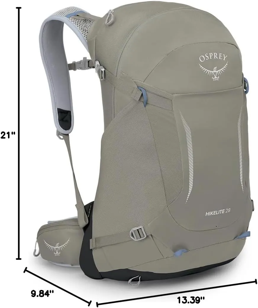 Osprey Hikelite 28L Unisex Hiking Backpack, Tan Concrete, Small/Medium