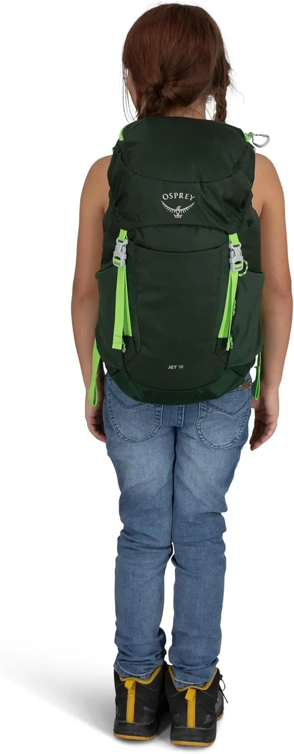 Osprey Jet 18L Kid's Hiking Backpack, Green Canopy