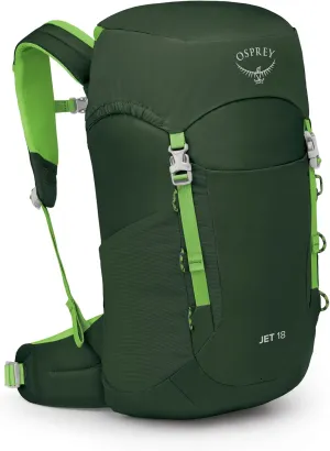 Osprey Jet 18L Kid's Hiking Backpack, Green Canopy