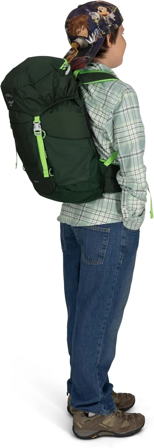 Osprey Jet 18L Kid's Hiking Backpack, Green Canopy