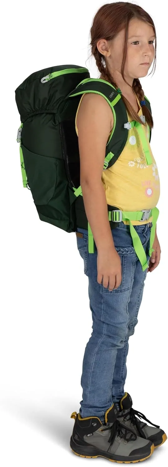 Osprey Jet 18L Kid's Hiking Backpack, Green Canopy