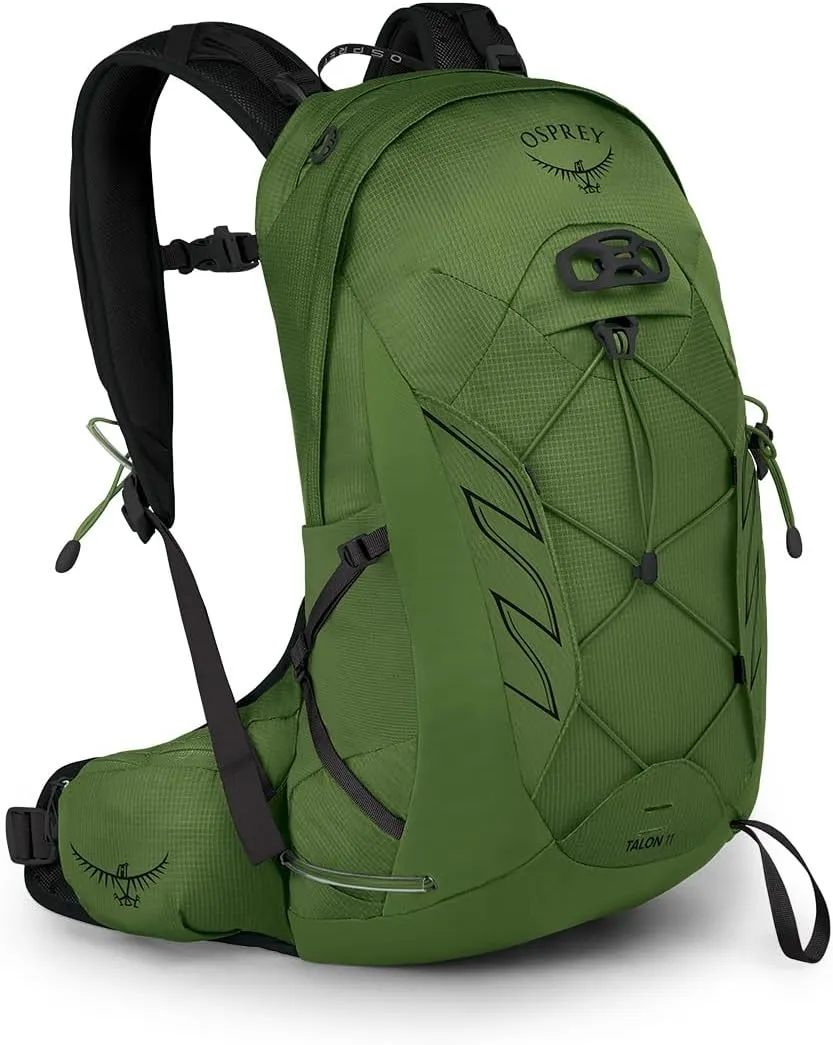 Osprey Talon 11L Men's Hiking Backpack with Hipbelt, Green Belt/Black, S/M