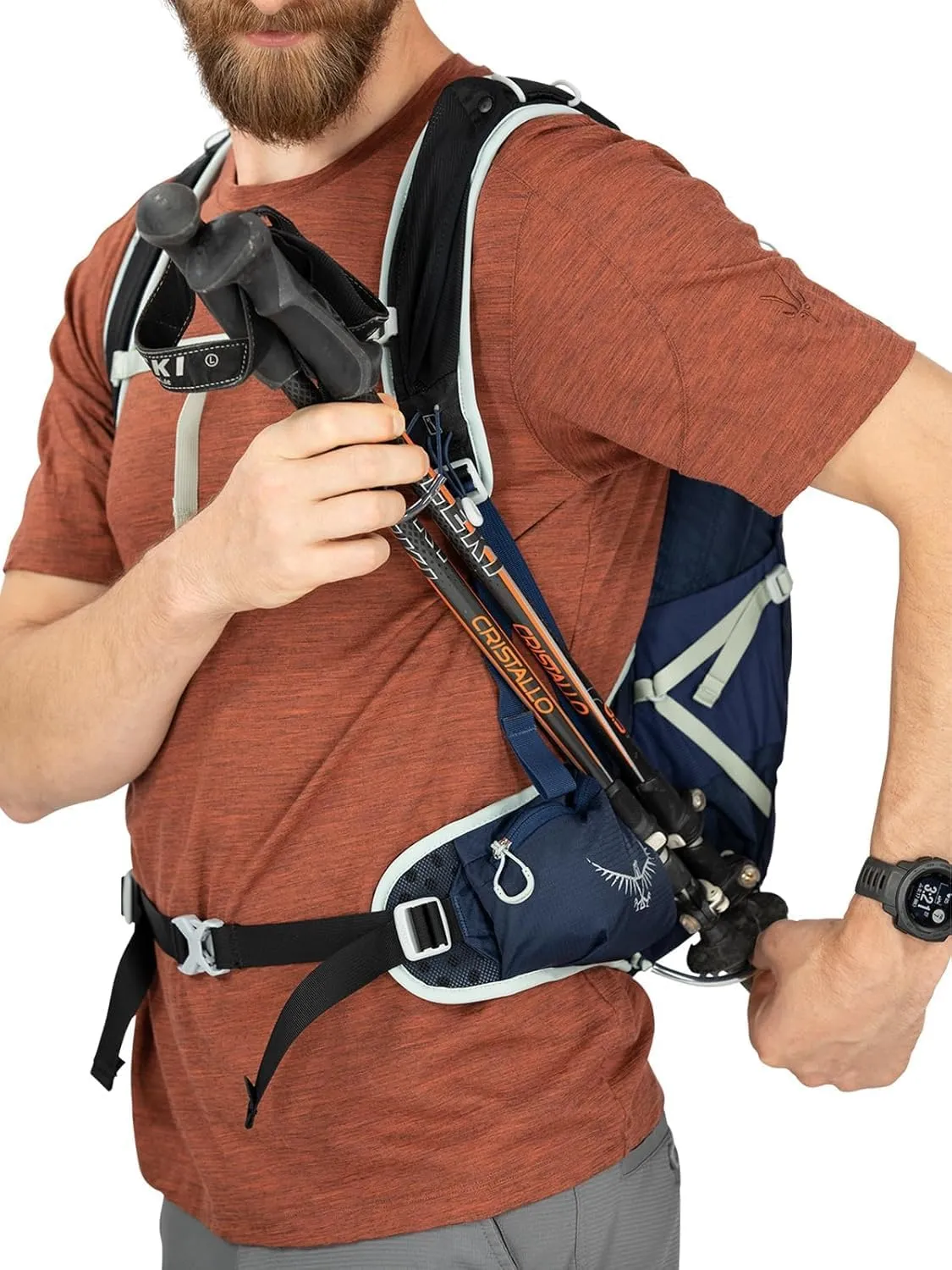 Osprey Talon 11L Men's Hiking Backpack with Hipbelt, Green Belt/Black, S/M