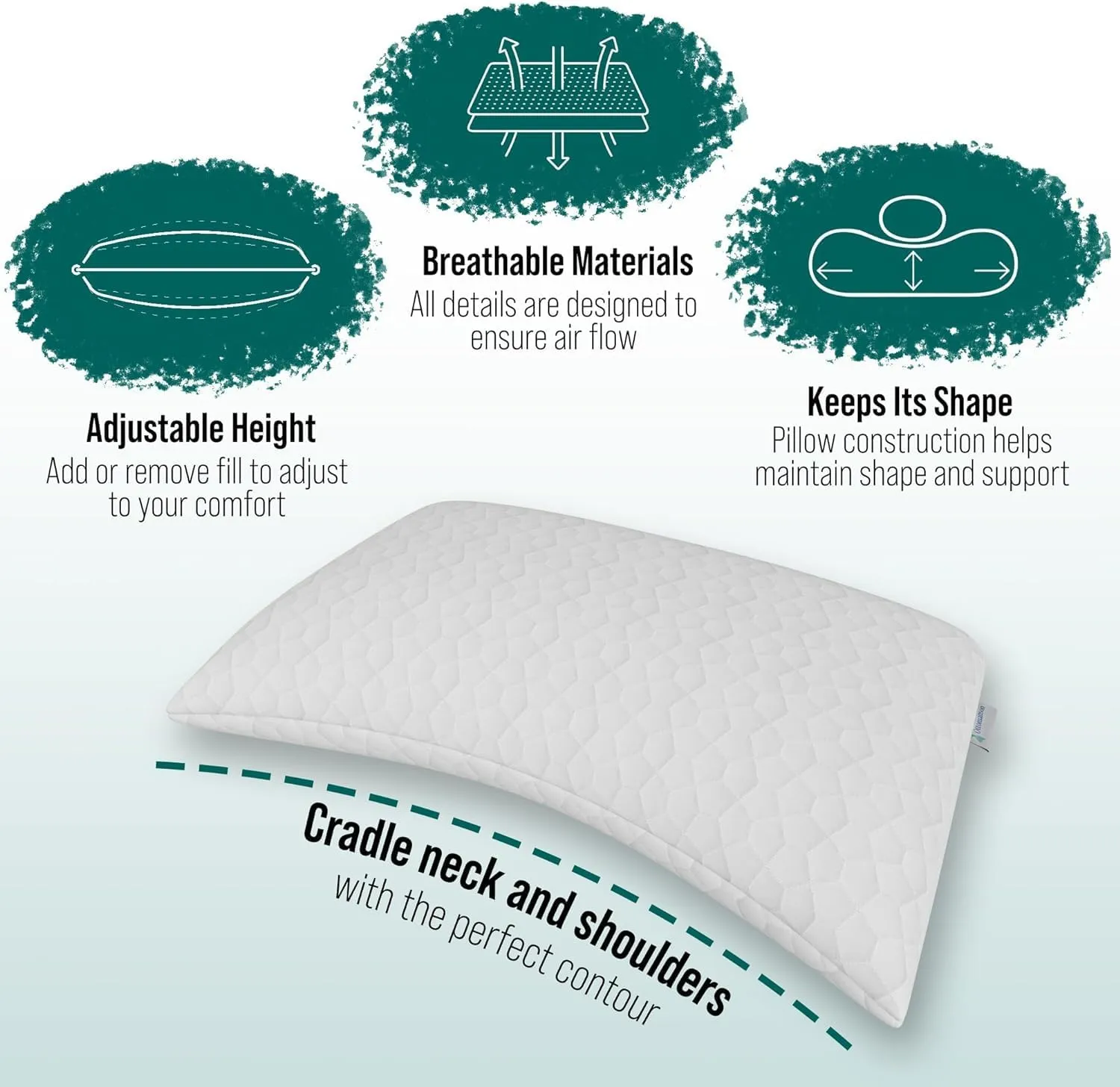 Ottomanson Pillow, 29" x 19", White A