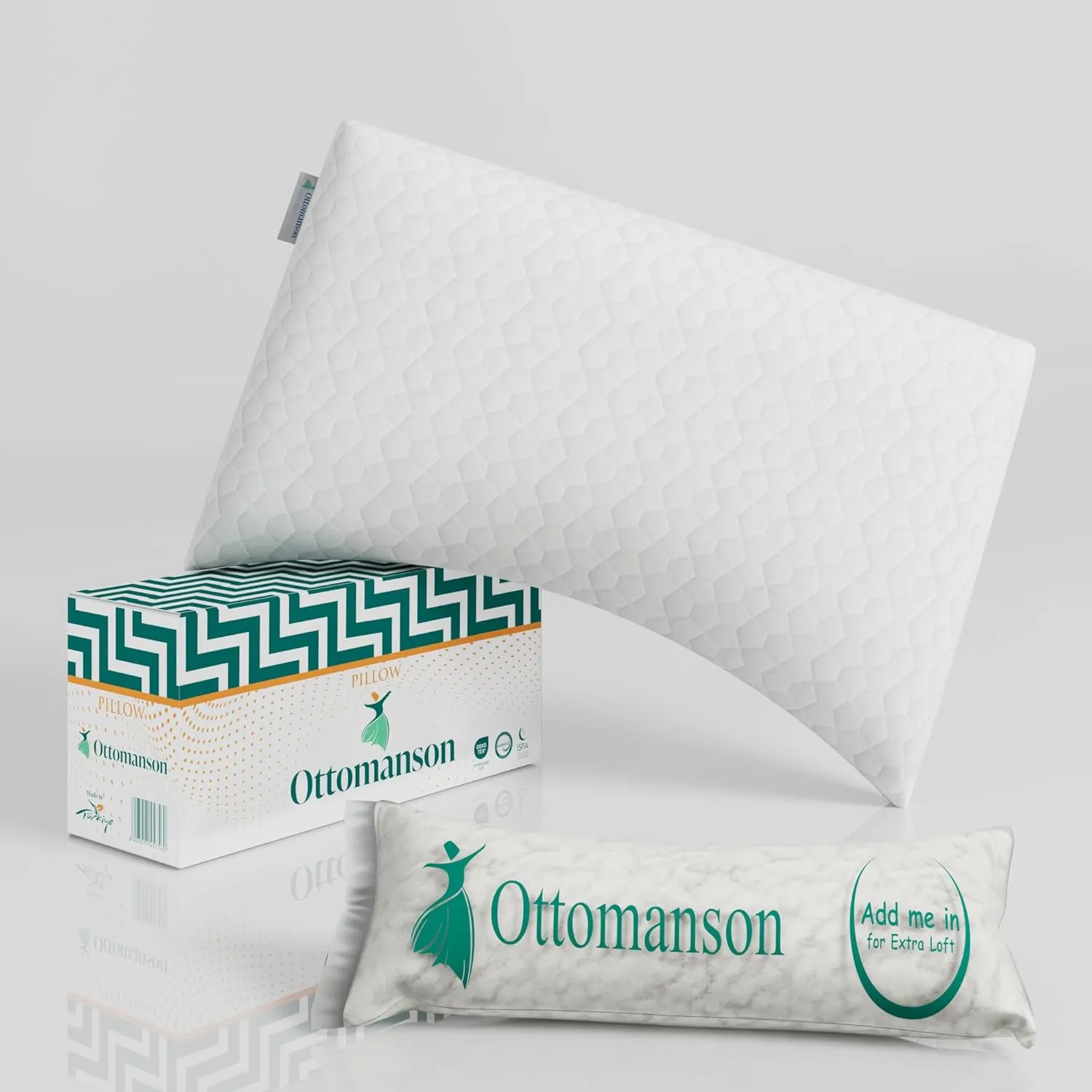 Ottomanson Pillow, 29" x 19", White D