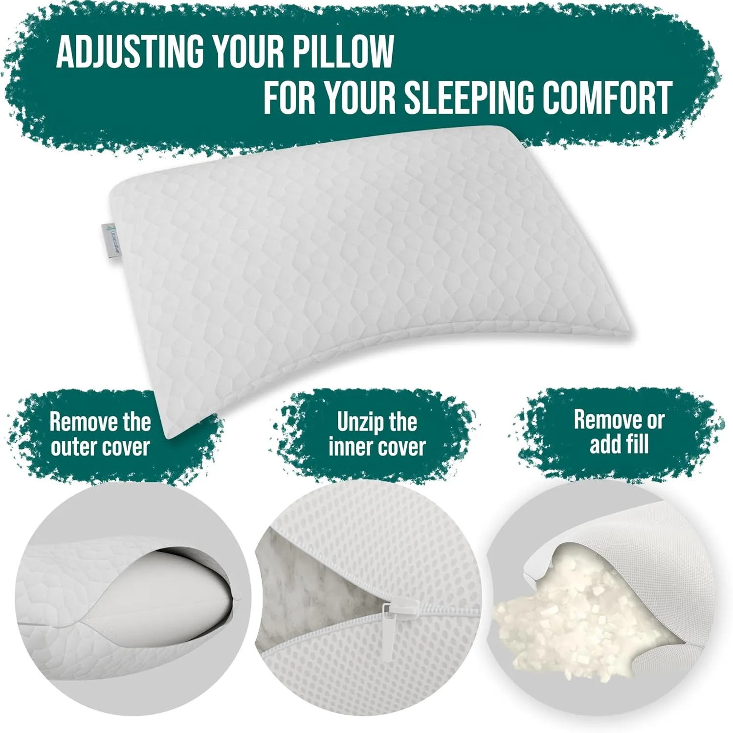 Ottomanson Pillow, 29" x 19", White D