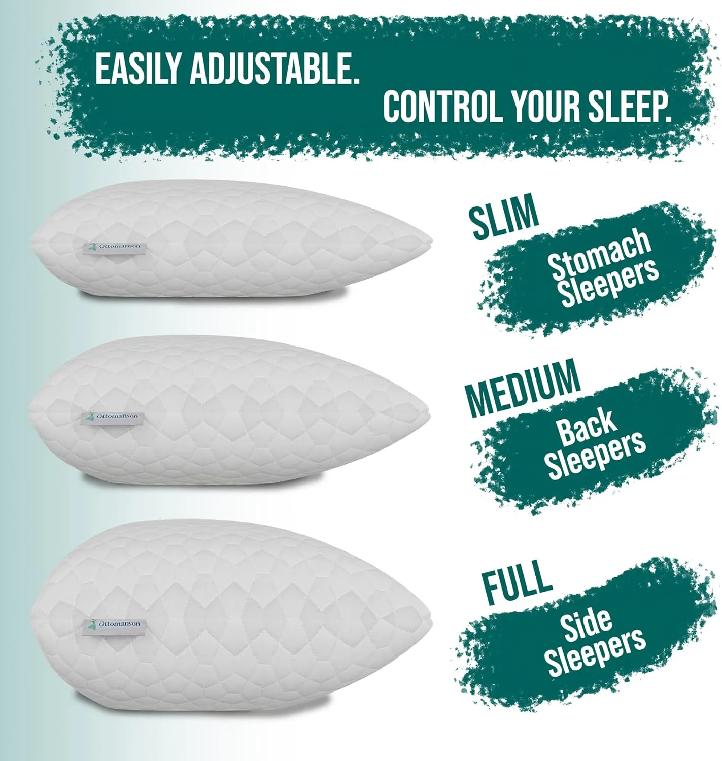 Ottomanson Pillow, 29" x 19", White D
