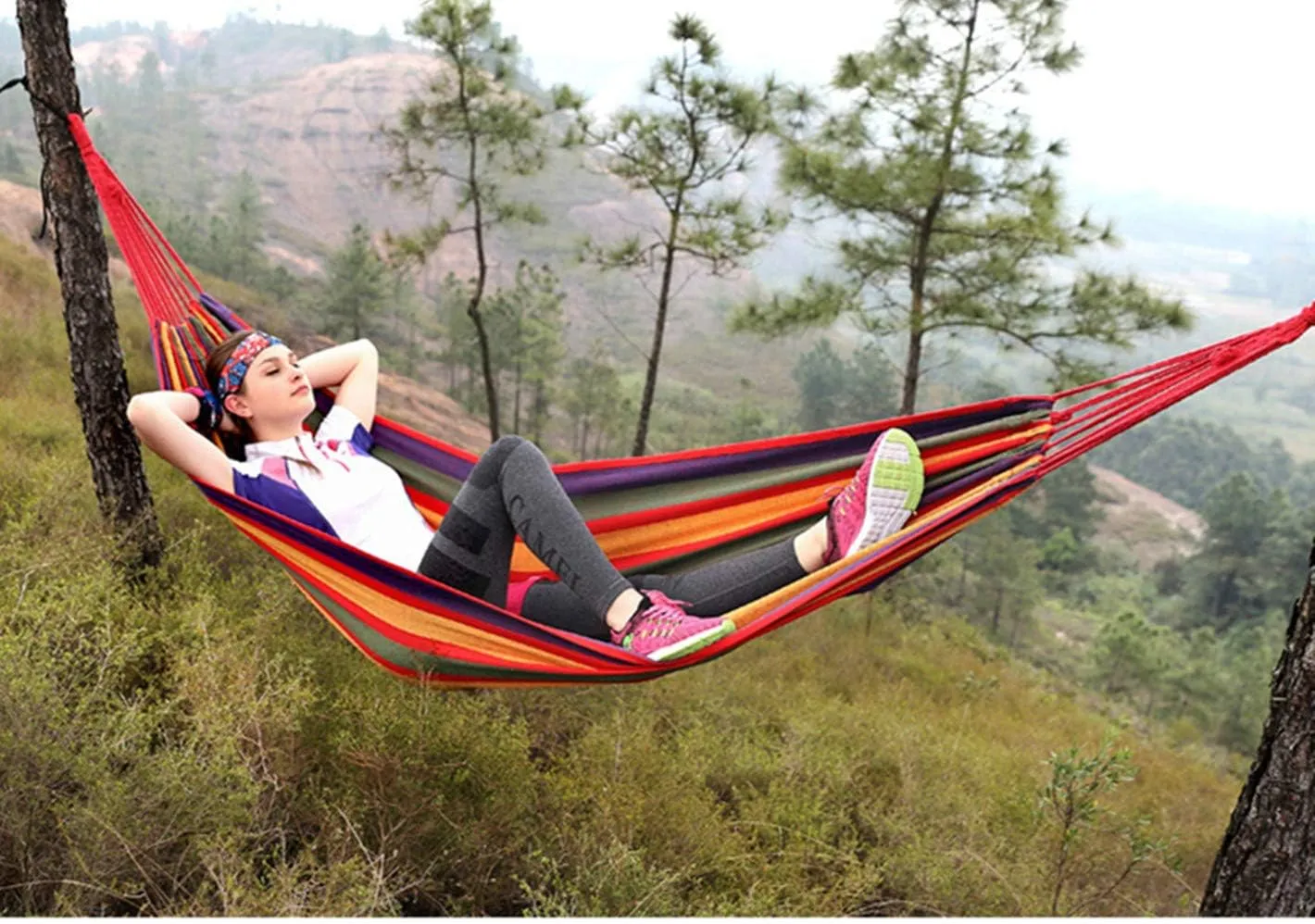 Outdoor Amacas Garden Camping Hammock,Hammock Portable with Carrying Bag for Patio Yard Garden Backyard Porch Travel ﻿