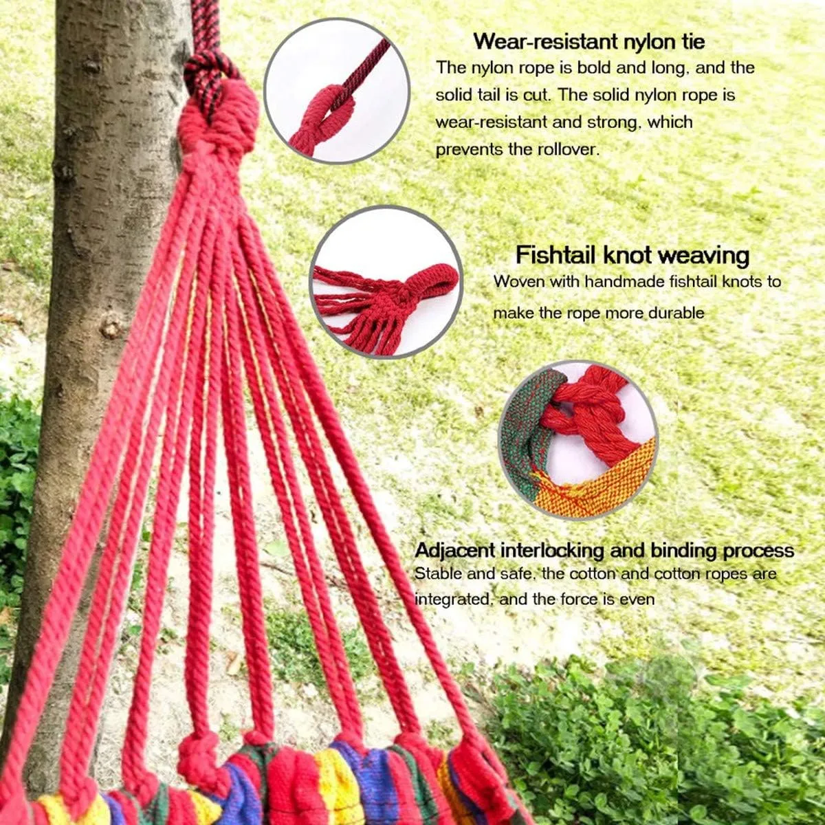 Outdoor Amacas Garden Camping Hammock,Hammock Portable with Carrying Bag for Patio Yard Garden Backyard Porch Travel ﻿