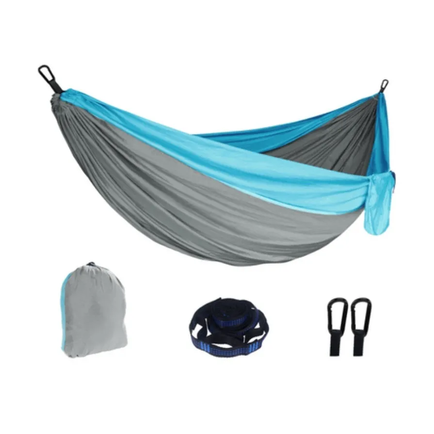 Outdoor Camping Hammock Lightweight 260x140cm Portable Travel Lightblue V201-W13050214
