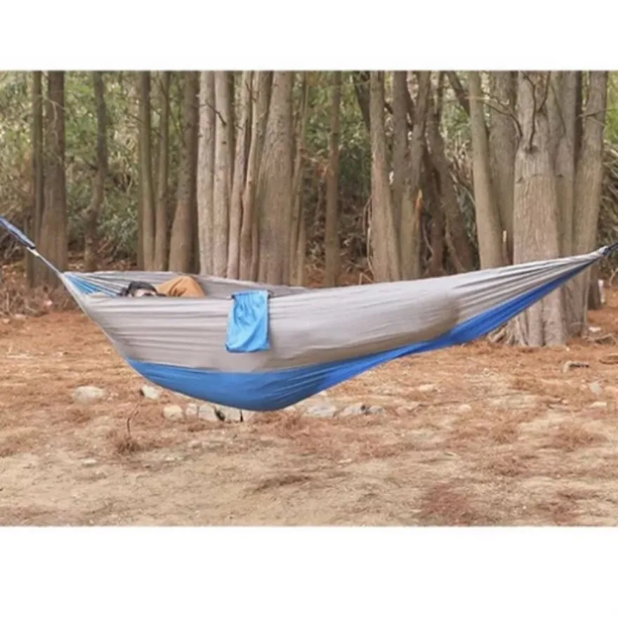 Outdoor Camping Hammock Lightweight 260x140cm Portable Travel Lightblue V201-W13050214