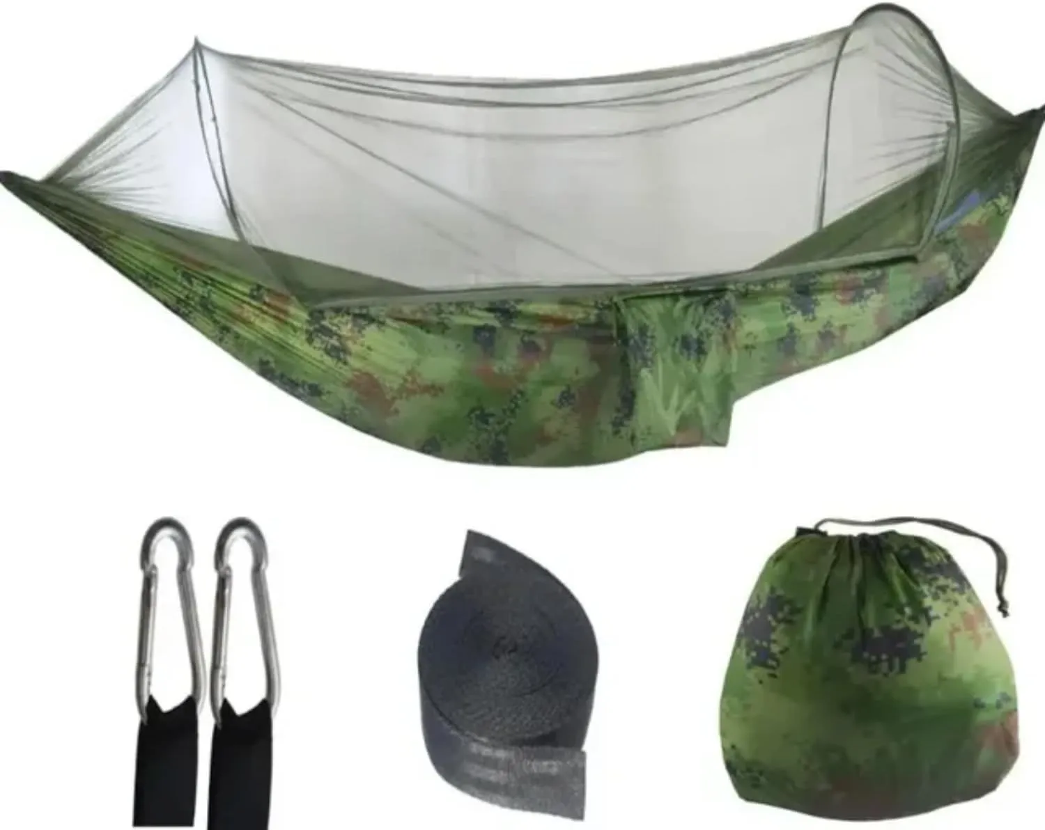 Outdoor Camping Hammock with Mosquito Net Lightweight Hanging Hammocks High Strength Parachute Fabric Hanging Bed Net 250x120cm