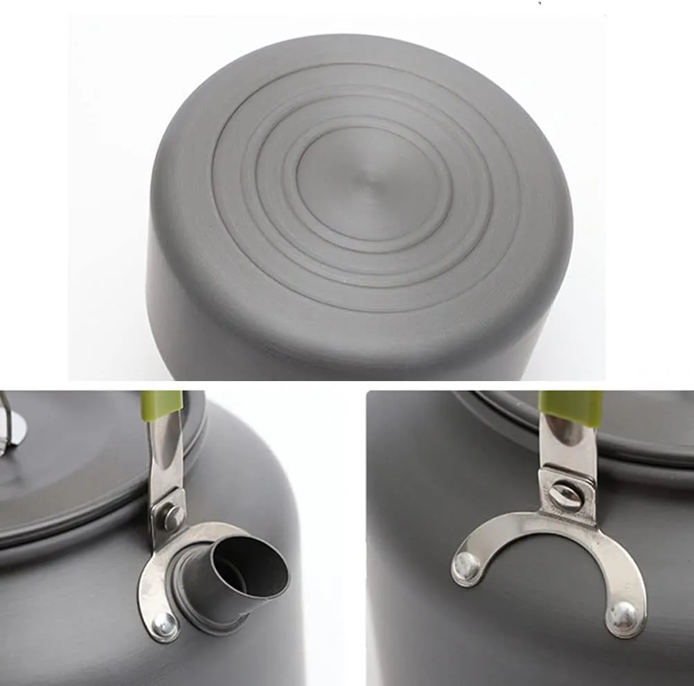 Outdoor Camping Kettle, Aluminum Tea Kettle with Anti Scald Handle,Compact Lightweight Coffee Pot, Outdoor Activities Hanging Kettle