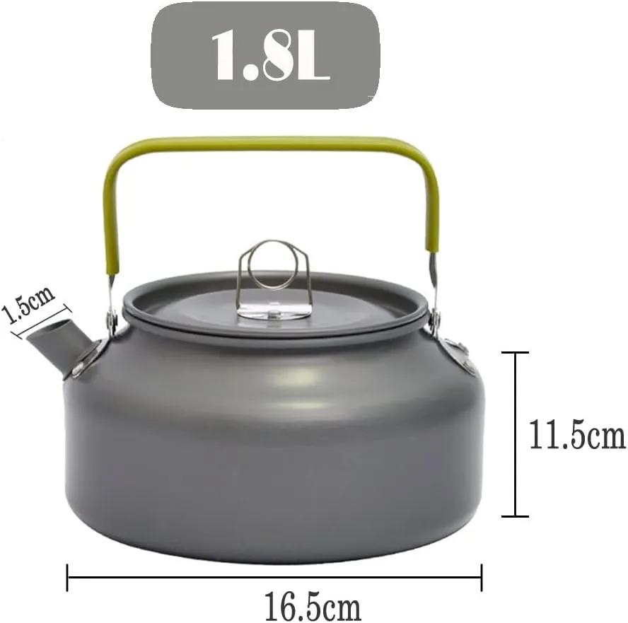 Outdoor Camping Kettle, Aluminum Tea Kettle with Anti Scald Handle,Compact Lightweight Coffee Pot, Outdoor Activities Hanging Kettle
