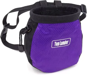 Outdoor Climbing Accessories Rock Climbing Chalk Bag with Belt and Zipper Pocket for Fitness Gym Weight Lifting Hunting Bouldering Magnesia Sack Multi-Color Anti-Slip and wear-Resistant