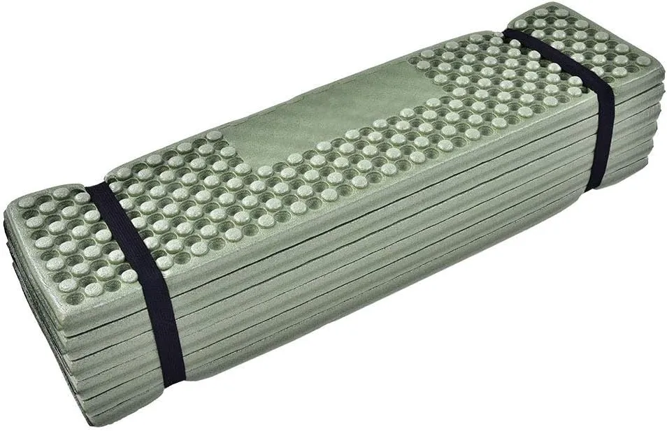 Outdoor Foam Camping Mat, Folding Beach Tent Sleeping Pad Waterproof Mattress for Camping(Blackish Green)