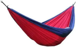 Outdoor Hammock Double Parachute Cloth Nylon Hammock Nylon Textile Outdoor Leisure Indoor and Outdoor Hammock Adult (Color : Pink)
