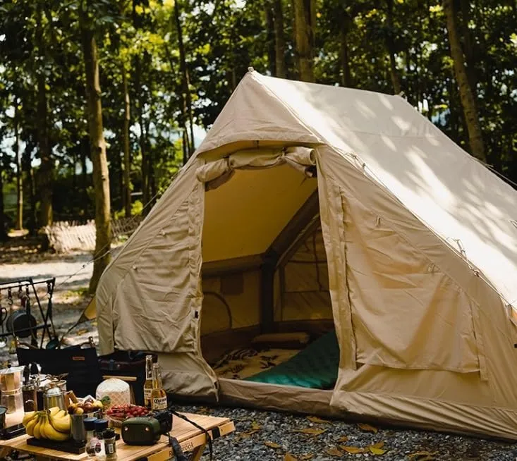 Outdoor Inflatable Tent Free to Build Thick Cotton Cloth Camping Multi-Person Rainproof Camping Equipment