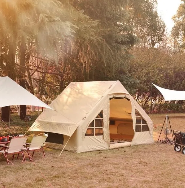 Outdoor Inflatable Tent Free to Build Thick Cotton Cloth Camping Multi-Person Rainproof Camping Equipment