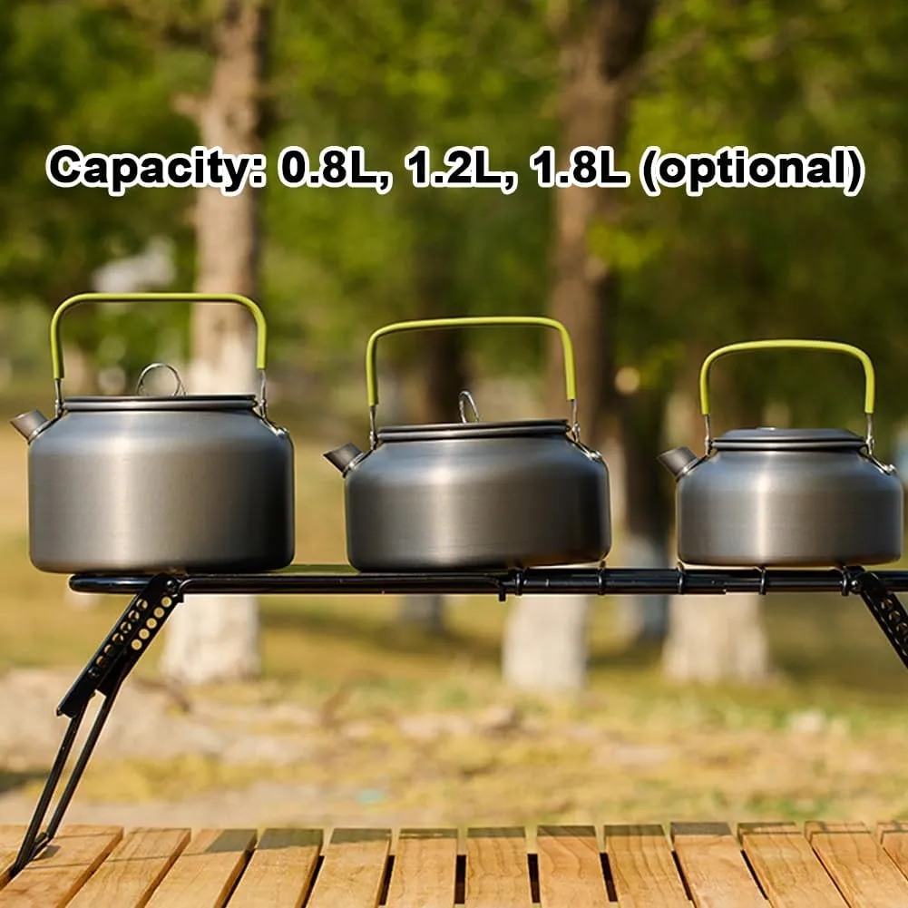 Outdoor Light Weight Aluminum Alloy Kettle AntiScalding Handle Camping Coffee Kettle Portable TeaPot Picnic Teakettle Teapot Cooking Accessory