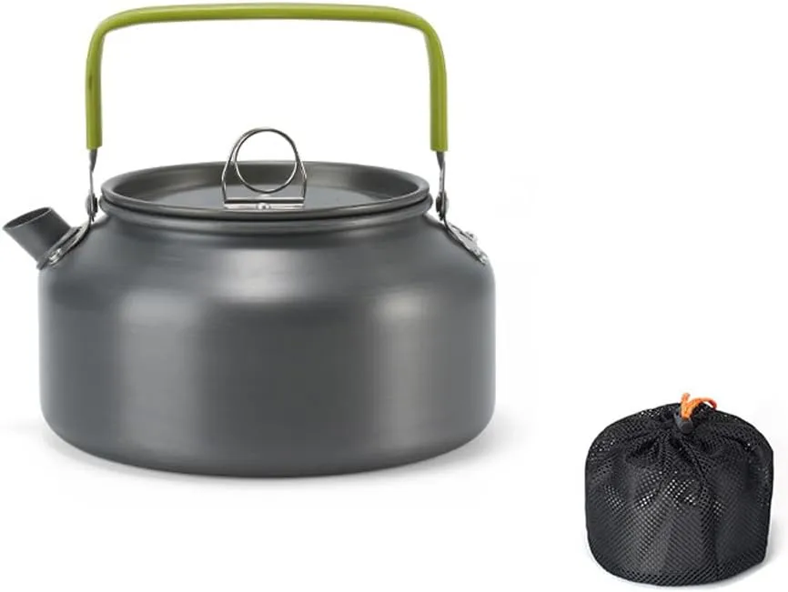Outdoor Light Weight Aluminum Alloy Kettle AntiScalding Handle Camping Coffee Kettle Portable TeaPot Picnic Teakettle Teapot Cooking Accessory