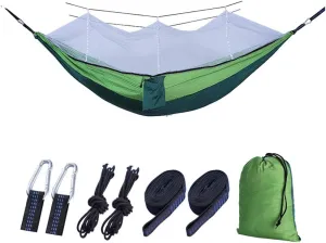 Outdoor Mosquito Net with Net Nylon Parachute Camping Hammock Ultralight Single Hammock for Hiking Backpacking Travel Beach Adventure (B)