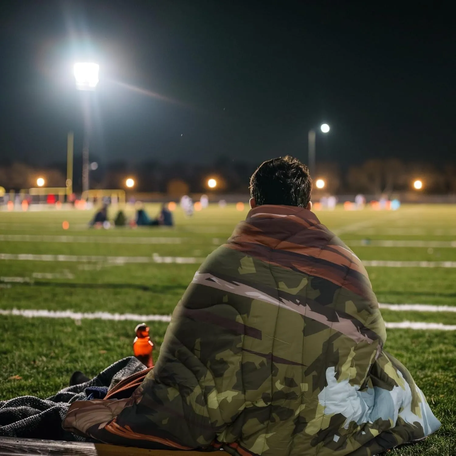 Outdoor Puffy Camping Blanket, Lightweight Windproof Warm Stadium Blanket, Packable Travel Camping Quilt for Cold Weather, Hiking, Backpacking, Sleeping, Hammock, Adventure 78"x 56"