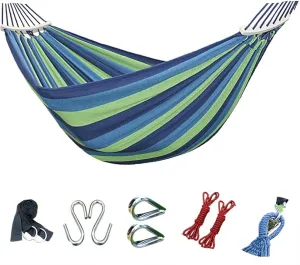 Outdoor Quilted Fabric Hammock, Camping Double & Single Portable Hammocks, Camping Essentials Camping Gear Camping Beach Backpack Travel Outdoor Hammock Stand, for Outside Outside Hiking