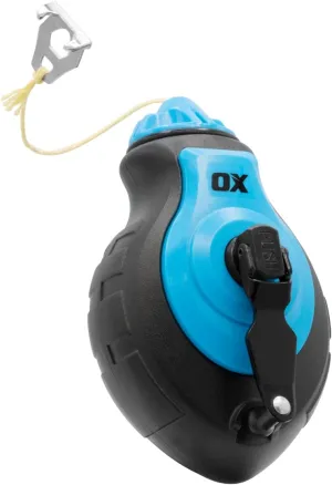OX Tools Pro Aluminum Body Chalk Reel 6x Gear with Kevlar Reinforced Line | Strong Thick Bold Chalk Line | Chalk Line Tool | Chalk Box | KEVLAR line