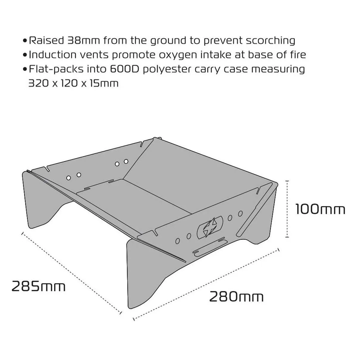 Oxford Fire Pit with Case: Portable and Foldable Outdoor Fireplace