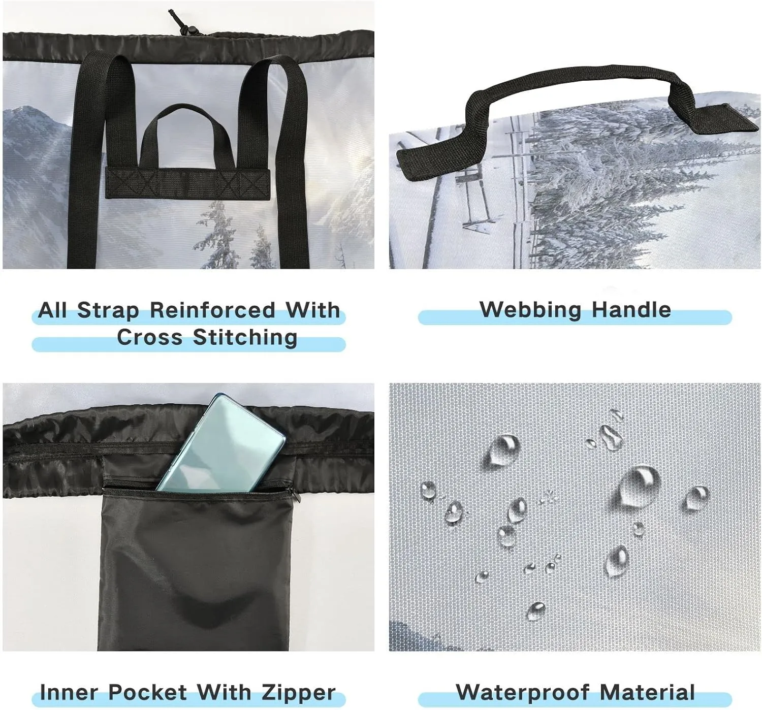 Oyihfvs The Old Farm in The Mountains Foggy White Snow Winter Morning Backpack Laundry Bag, Laundry Backpack with Shoulder Straps, Waterproof Nylon Clothes Hamper Bag for Men Women Yoga Backpack