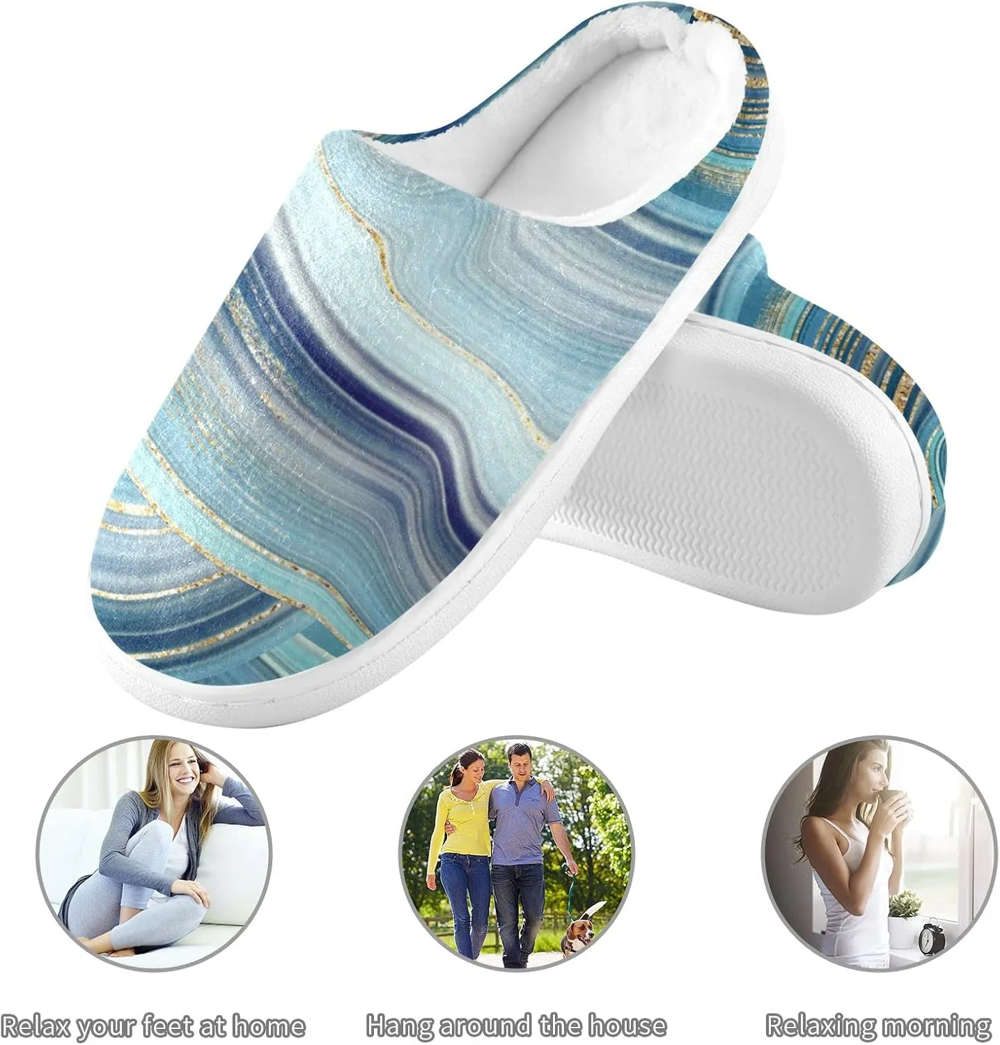 Oyihfvs Unisex Memory Foam Warm Slippers Comfort Soft Casual Shoes for Indoor Outdoor S-XXXL