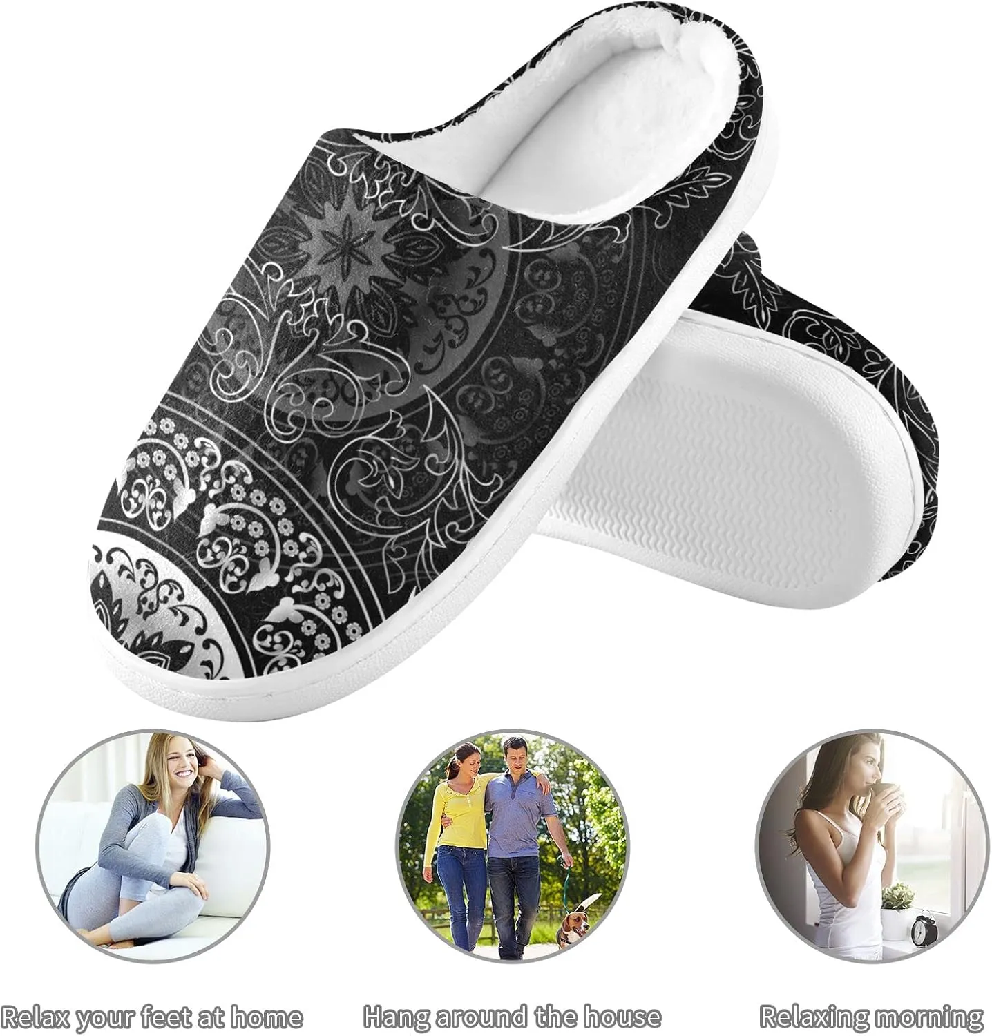 Oyihfvs Unisex Memory Foam Warm Slippers Comfort Soft Casual Shoes for Indoor Outdoor S-XXXL