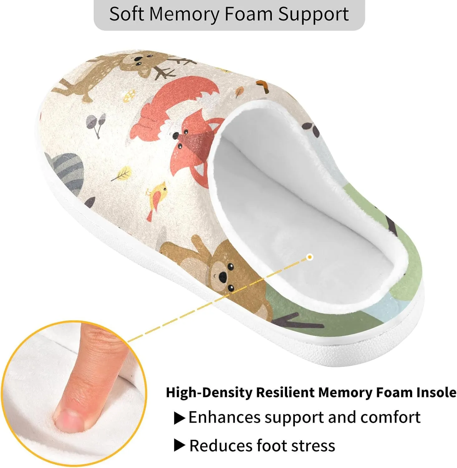 Oyihfvs Unisex Memory Foam Warm Slippers Comfort Soft Casual Shoes for Indoor Outdoor S-XXXL
