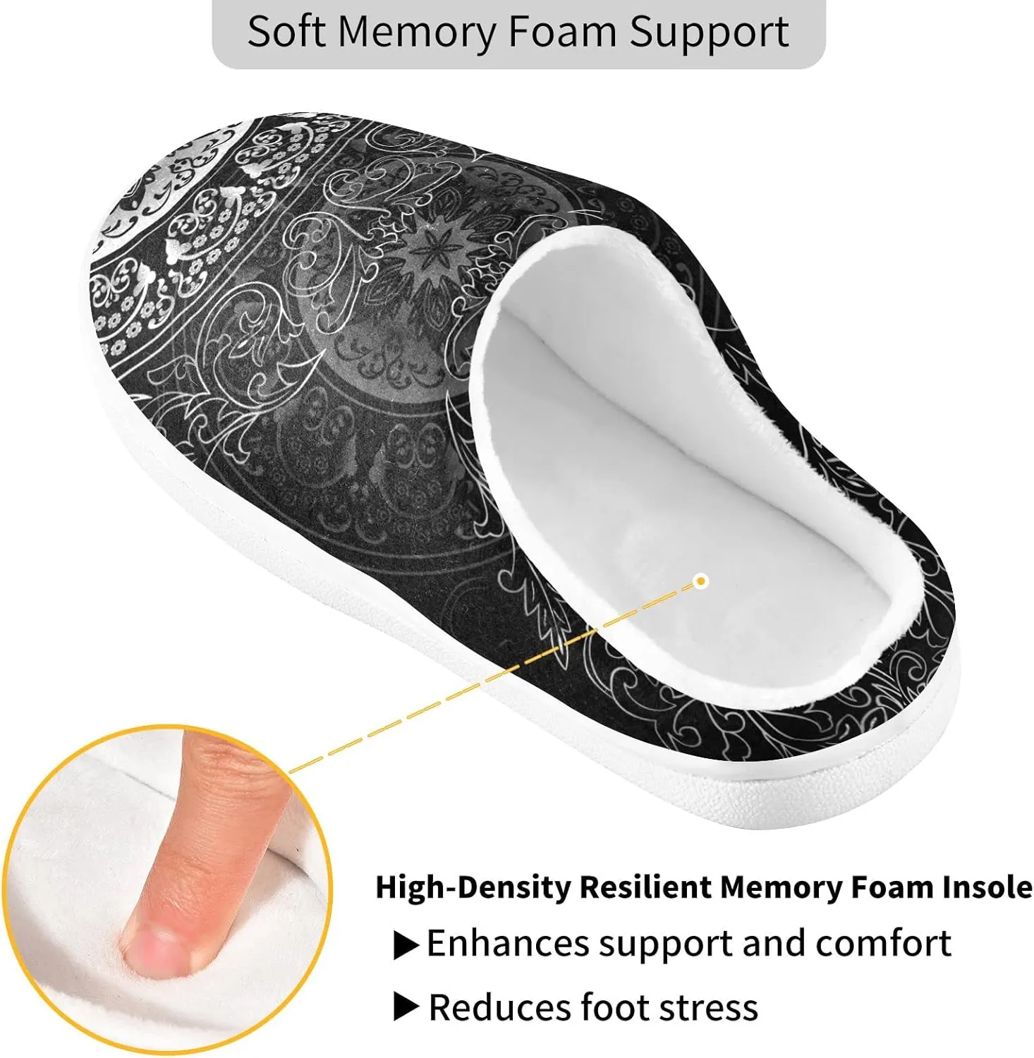 Oyihfvs Unisex Memory Foam Warm Slippers Comfort Soft Casual Shoes for Indoor Outdoor S-XXXL