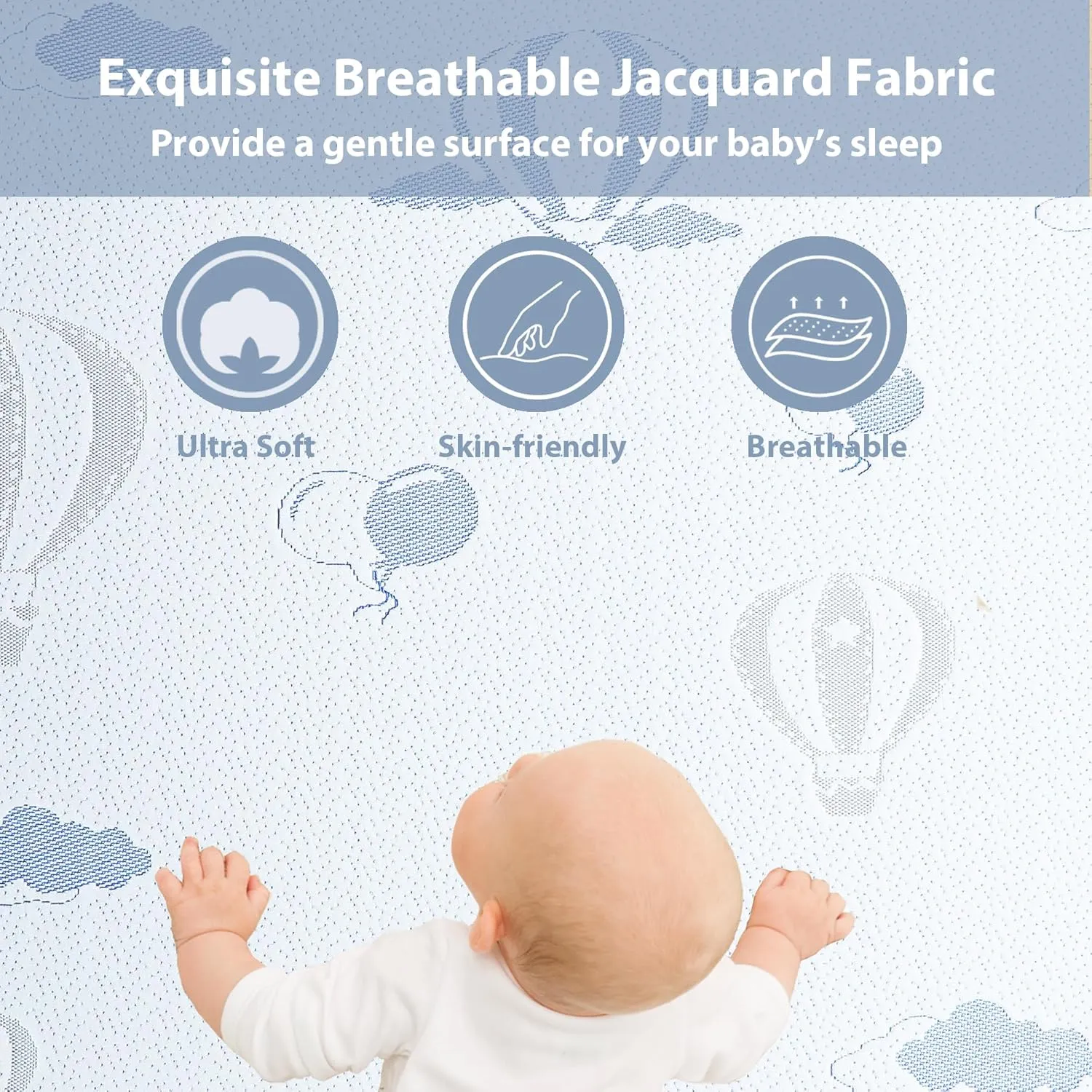 Pack and Play Mattress Pad, 38"x 26" Dual-Sided Memory Foam Pack N Play Mattress for Playpen Playard, Soft Breathable Balloon Printed Mini Crib Mattresses for Baby Toddle