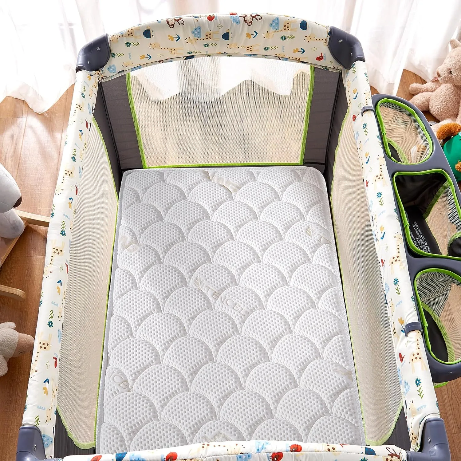 Pack and Play Mattress Topper - 38" x 26" x 1.5", Soft & Firm Premium Foam Pack N Play Mattresses Pad, Odorless Baby Foam Playpen Mattresses,Portable Playard Mattress Topper- Breathable & Comfort