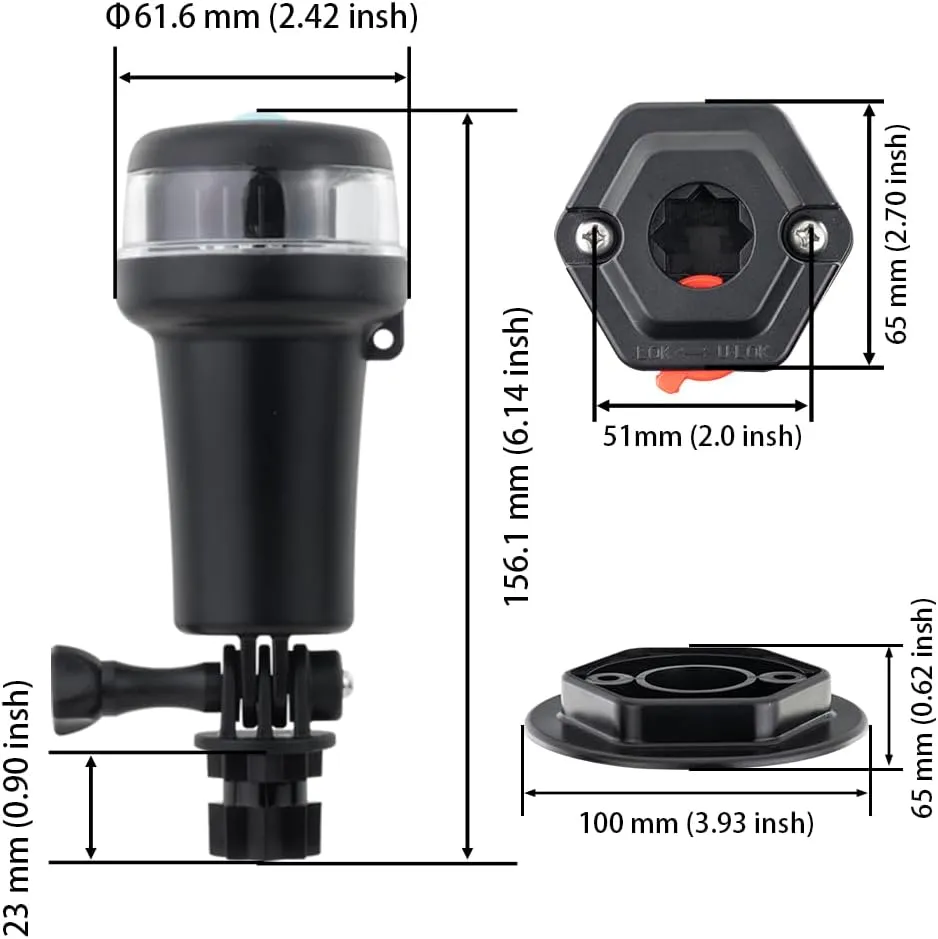 Pactrade Marine Navigation Lights for Boats LED - Red/Green Battery Powered Nav Lights for Boats - Surface Mounts (Flat), Swivel Base, 3-Mode Operation - 1NM Waterproof