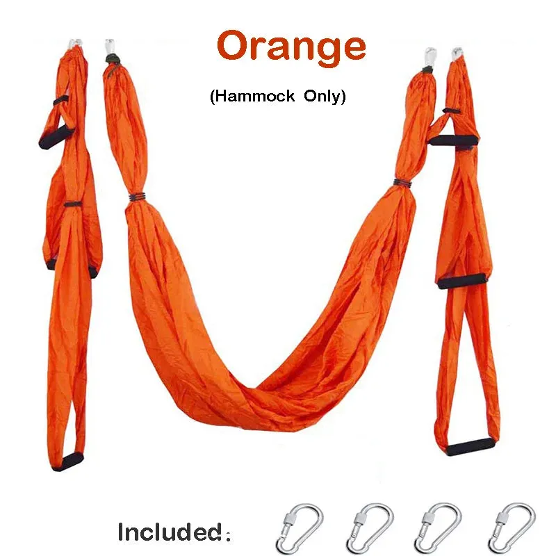 Parachute Fabric Fitness Yoga Hammock for Aerial Yoga Inversion Fitness Therapy Anti-gravity Straps Hammock with 6 Hand Grip