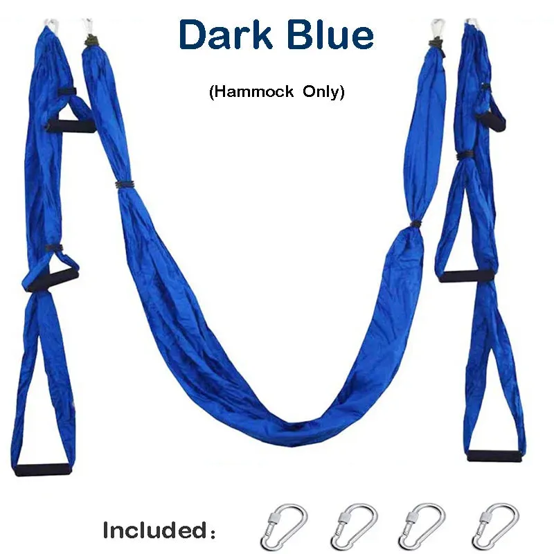 Parachute Fabric Fitness Yoga Hammock for Aerial Yoga Inversion Fitness Therapy Anti-gravity Straps Hammock with 6 Hand Grip