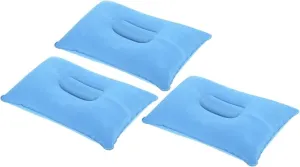 PATIKIL Inflatable Pillow, 3 Pack Ultralight Camping Travel Pillow Desk Rest Neck Support for Hiking Backpacking Office, Blue