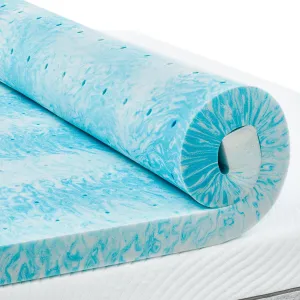 PERLECARE 4 Inch Queen Memory Foam Mattress Topper, Cooling Gel Infused Mattress Pad, Ventilated Bed Topper for Pressure Relief Back Pain, CertiPUR-US Certified