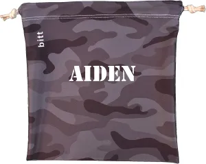 Personalized Gymnastics Grip Bag, Camouflage for Girls Boys (Black Camo)