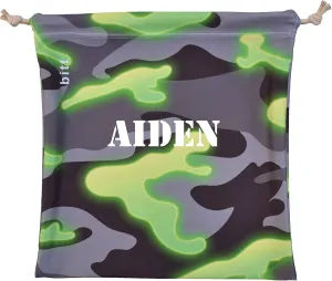 Personalized Gymnastics Grip Bag, Camouflage for Girls Boys (Green Glow Camo)