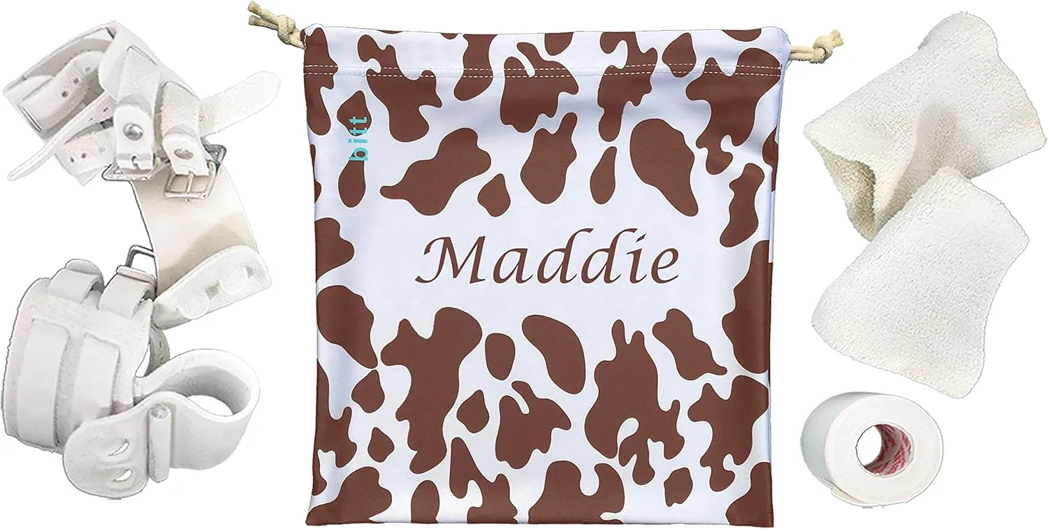 Personalized Gymnastics Grip Bag in Cow Print with Crystals Options