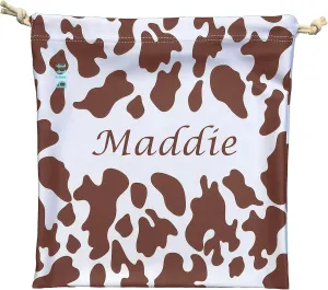 Personalized Gymnastics Grip Bag in Cow Print with Crystals Options