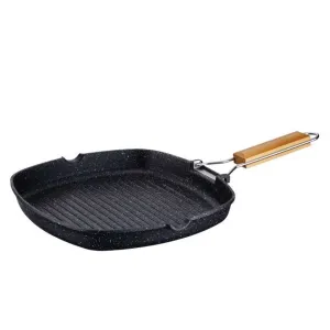Peterhof PH-25320; Square Grill Pan with foldable handle, Aluminium 28 cm
